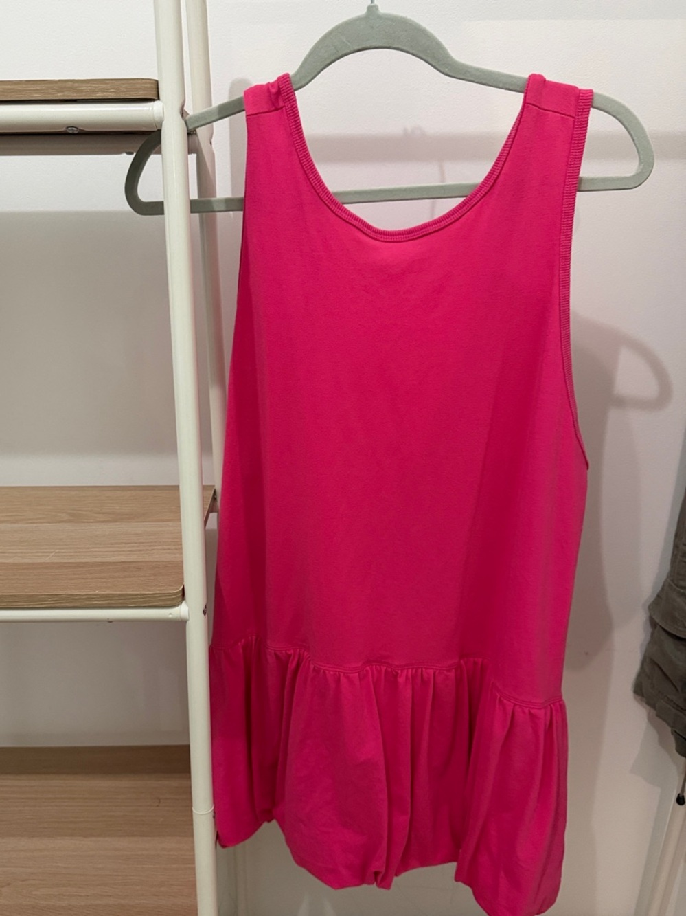 Women's Hot Pink Sleeveless Tiered Tank Top